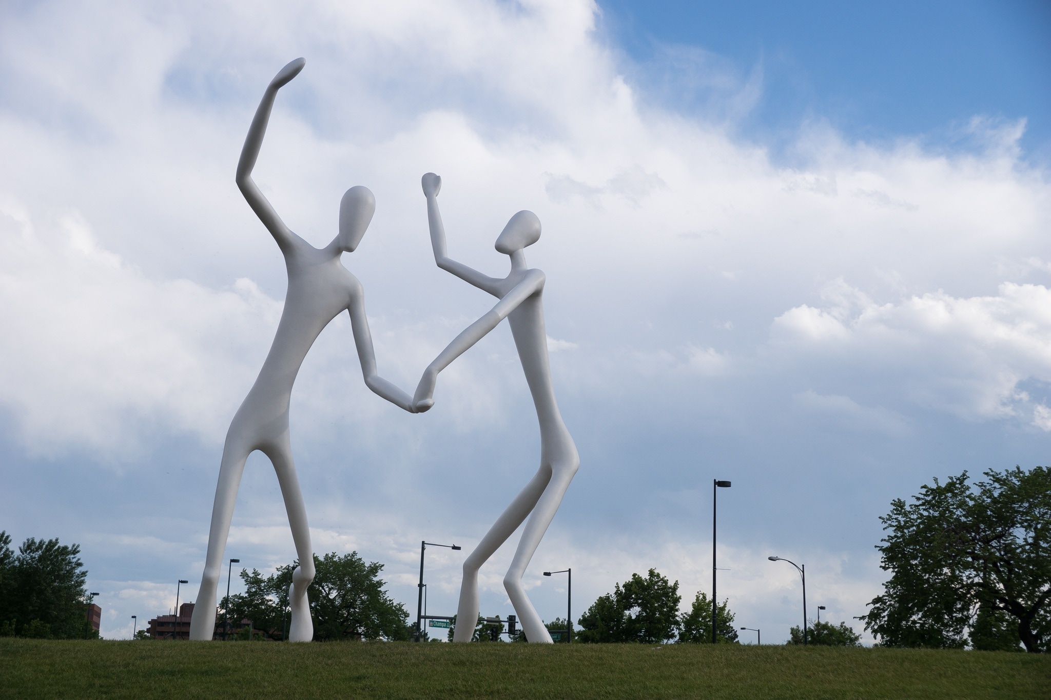 2 human concrete statue