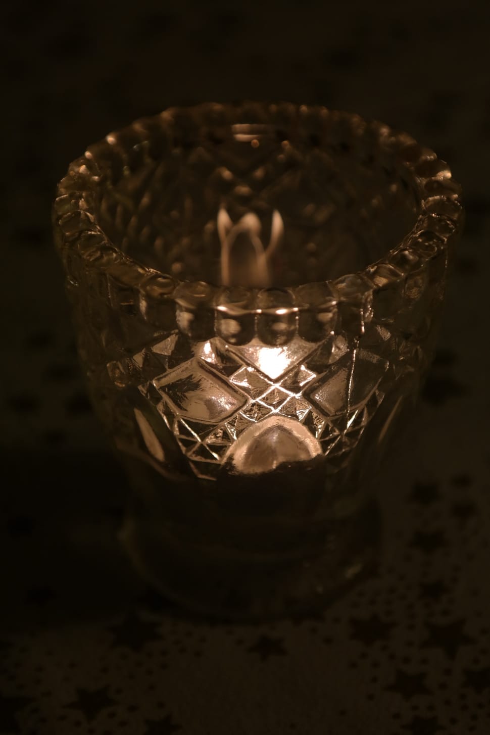 clear cut glass tealight candle holder preview