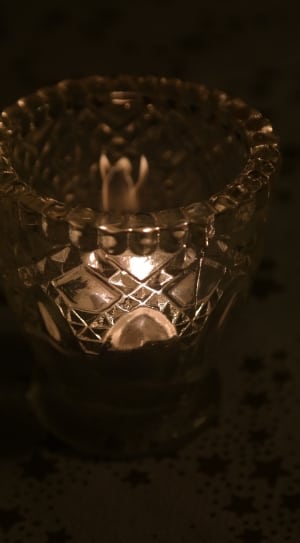 clear cut glass tealight candle holder thumbnail