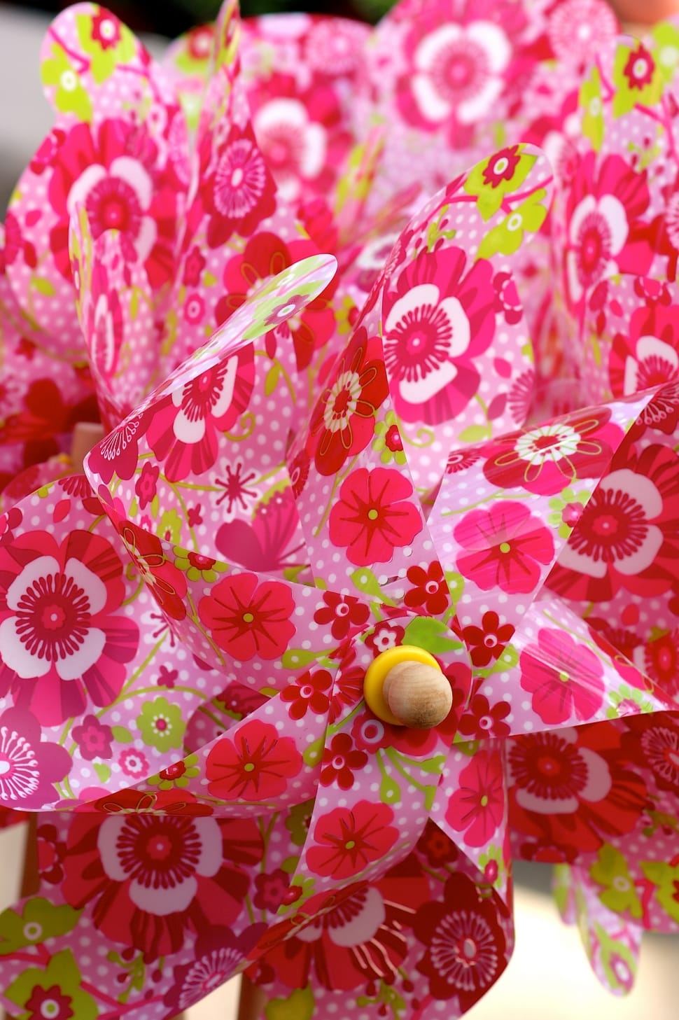 pink and red floral paper windmill preview