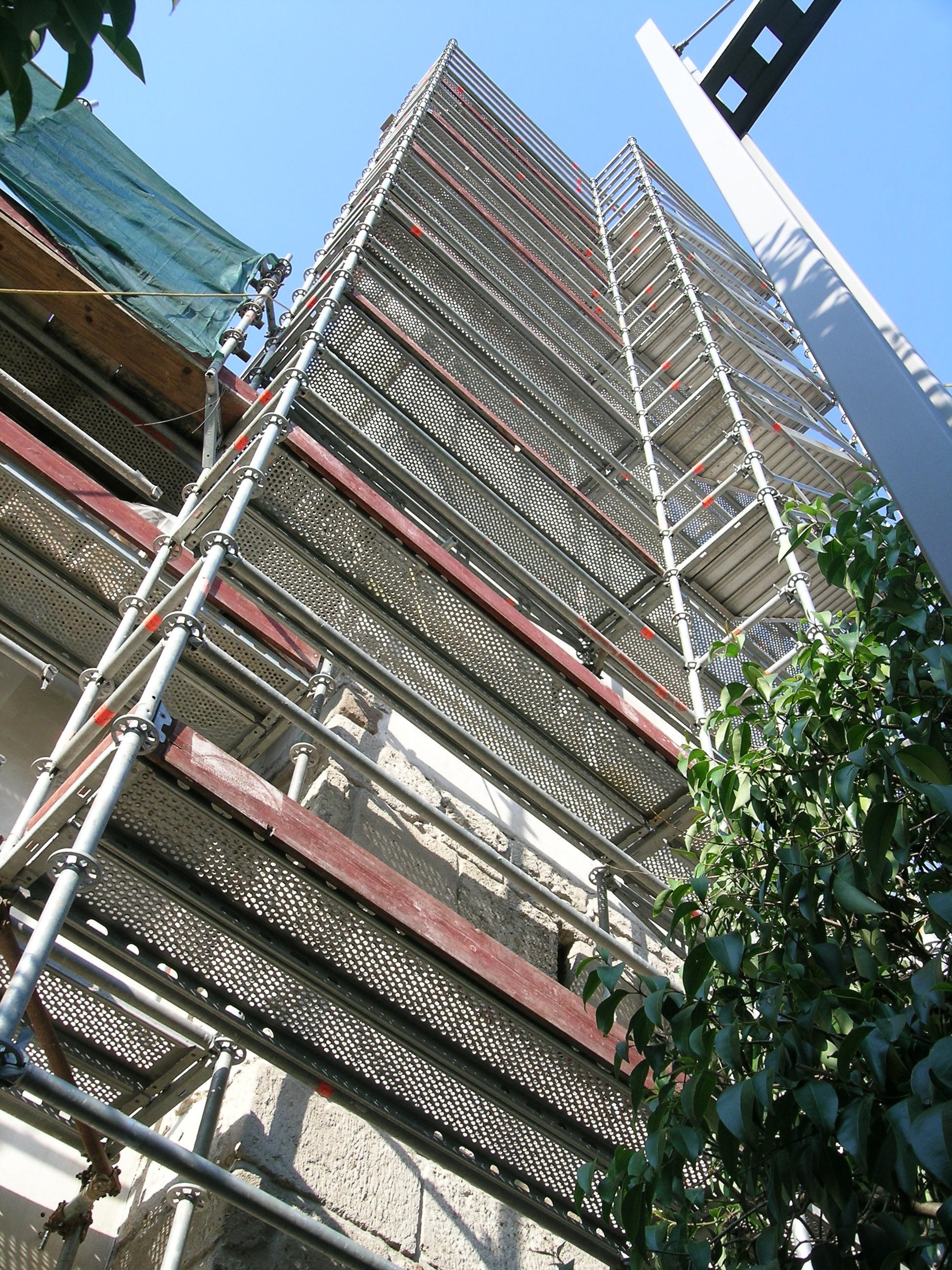black metal scaffolding