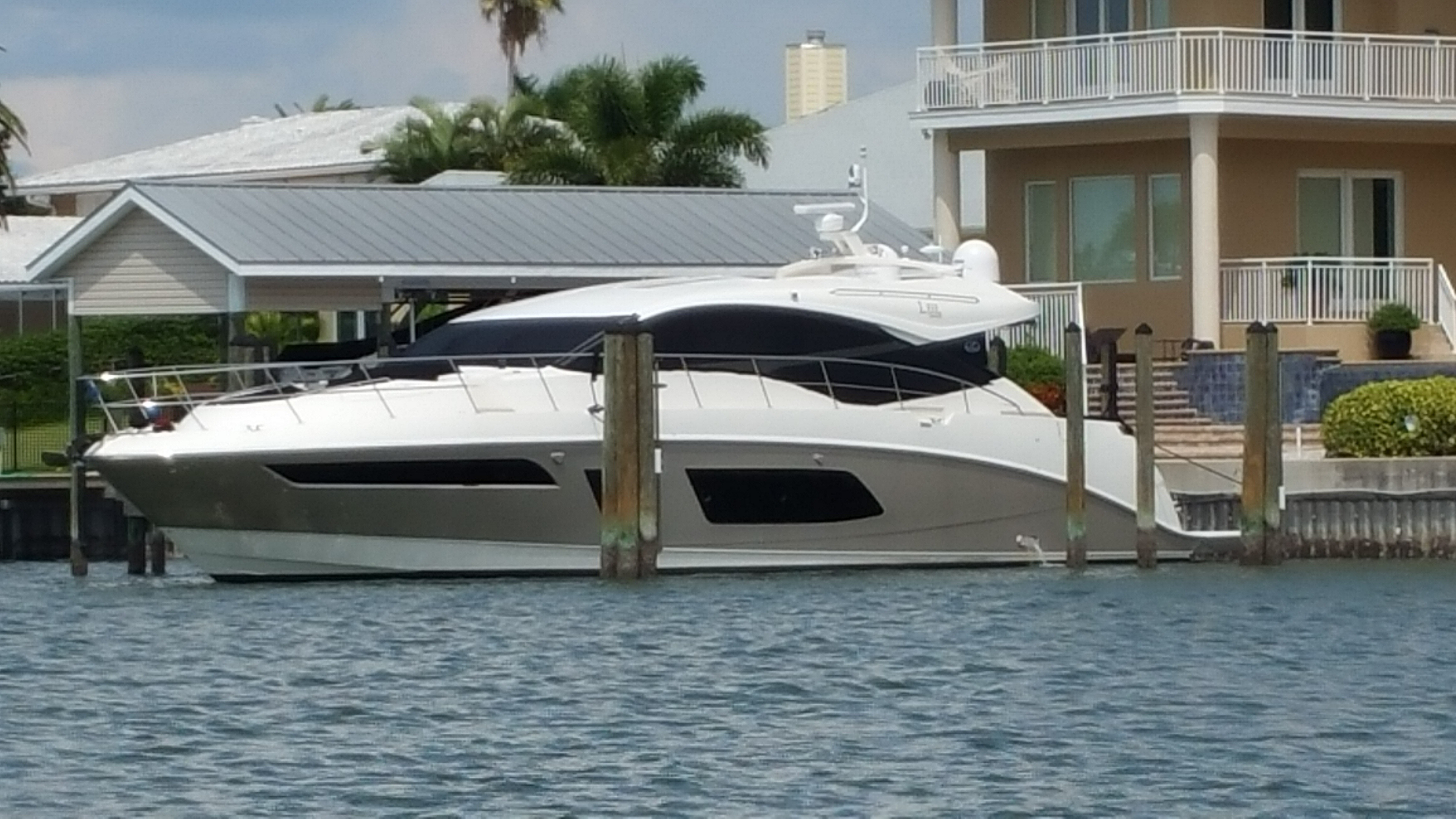 white and black yacht