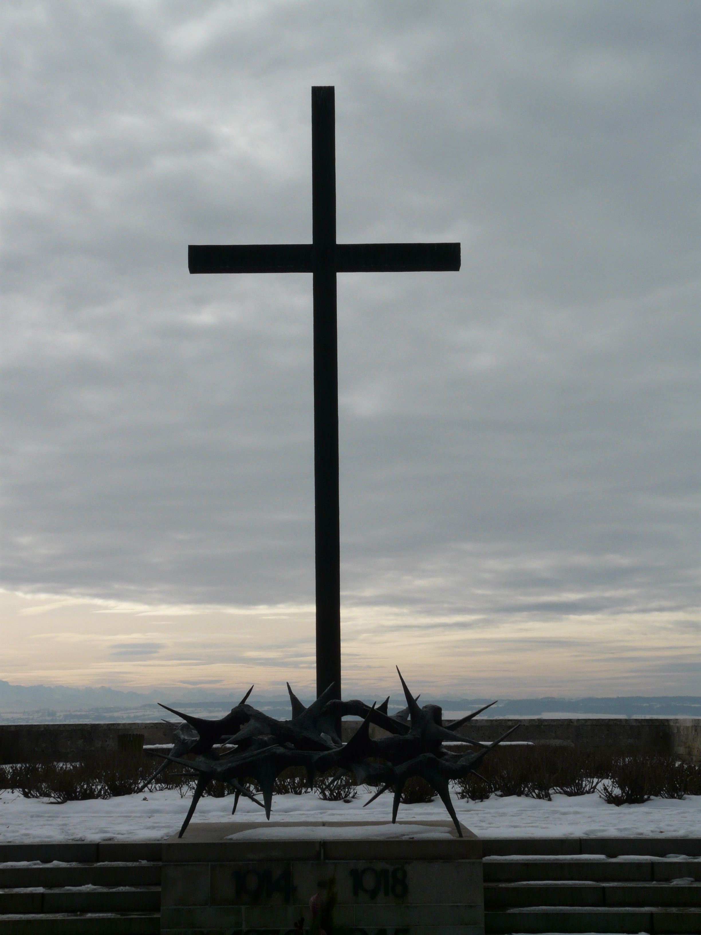 black cross statue
