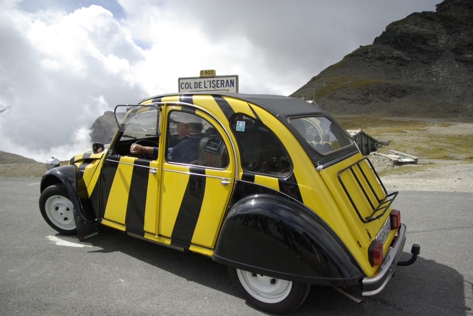 black and yellow pinstripe beetle car preview