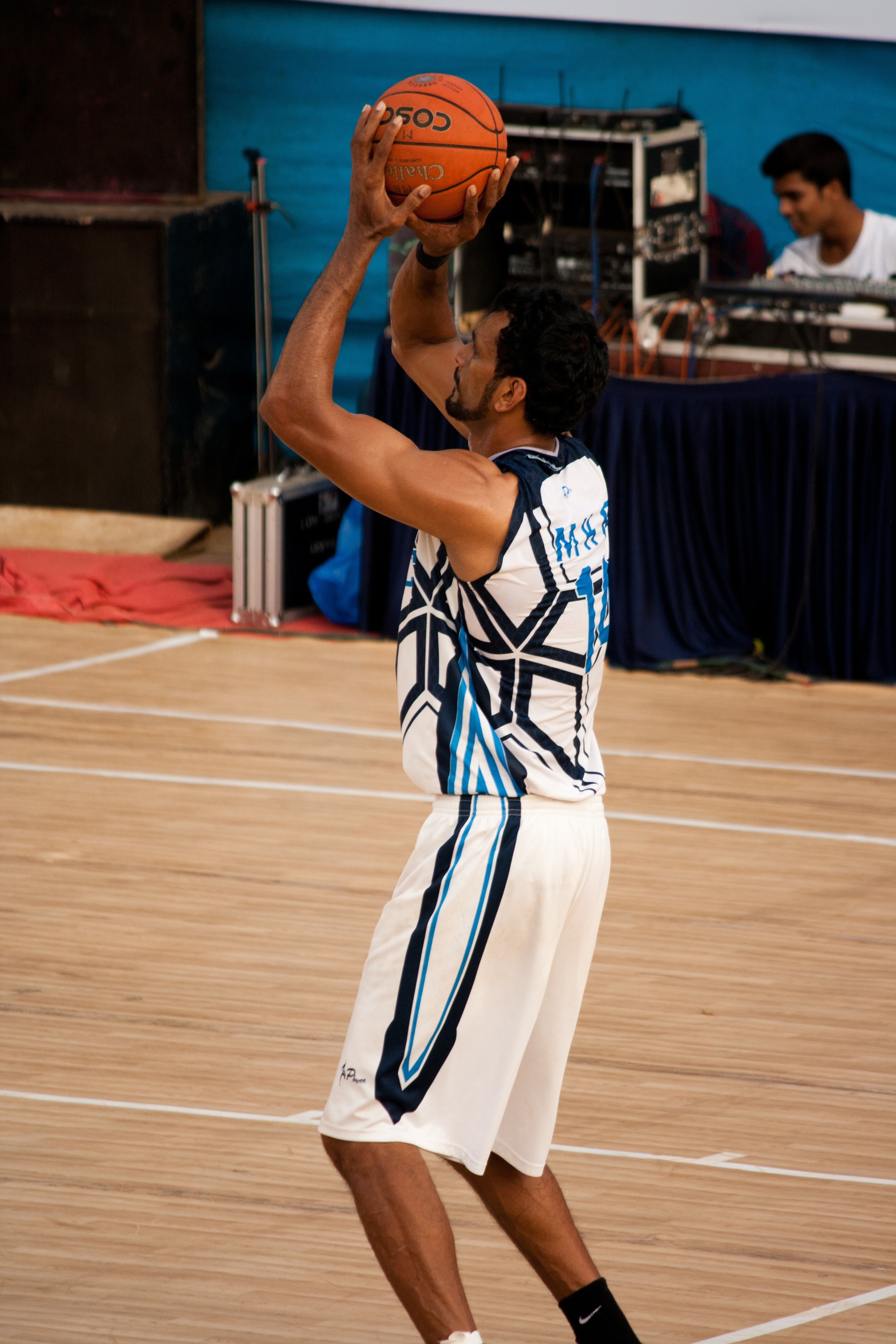 photo of basketball player holding basketball