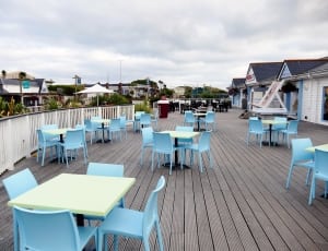 blue and white wooden outdoor dining sets thumbnail