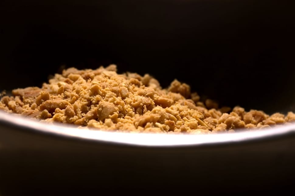 brown crumbs in a stainless steel bowl preview