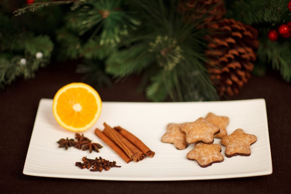 sliced orange fruit with star shape cookies preview
