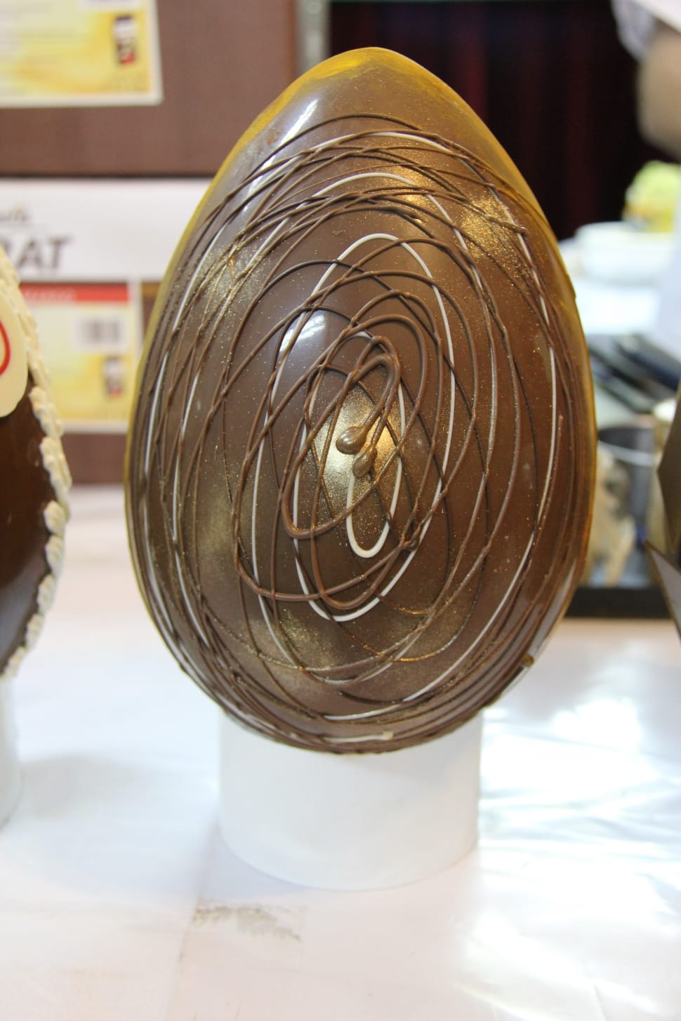 brown wired painted egg decor preview