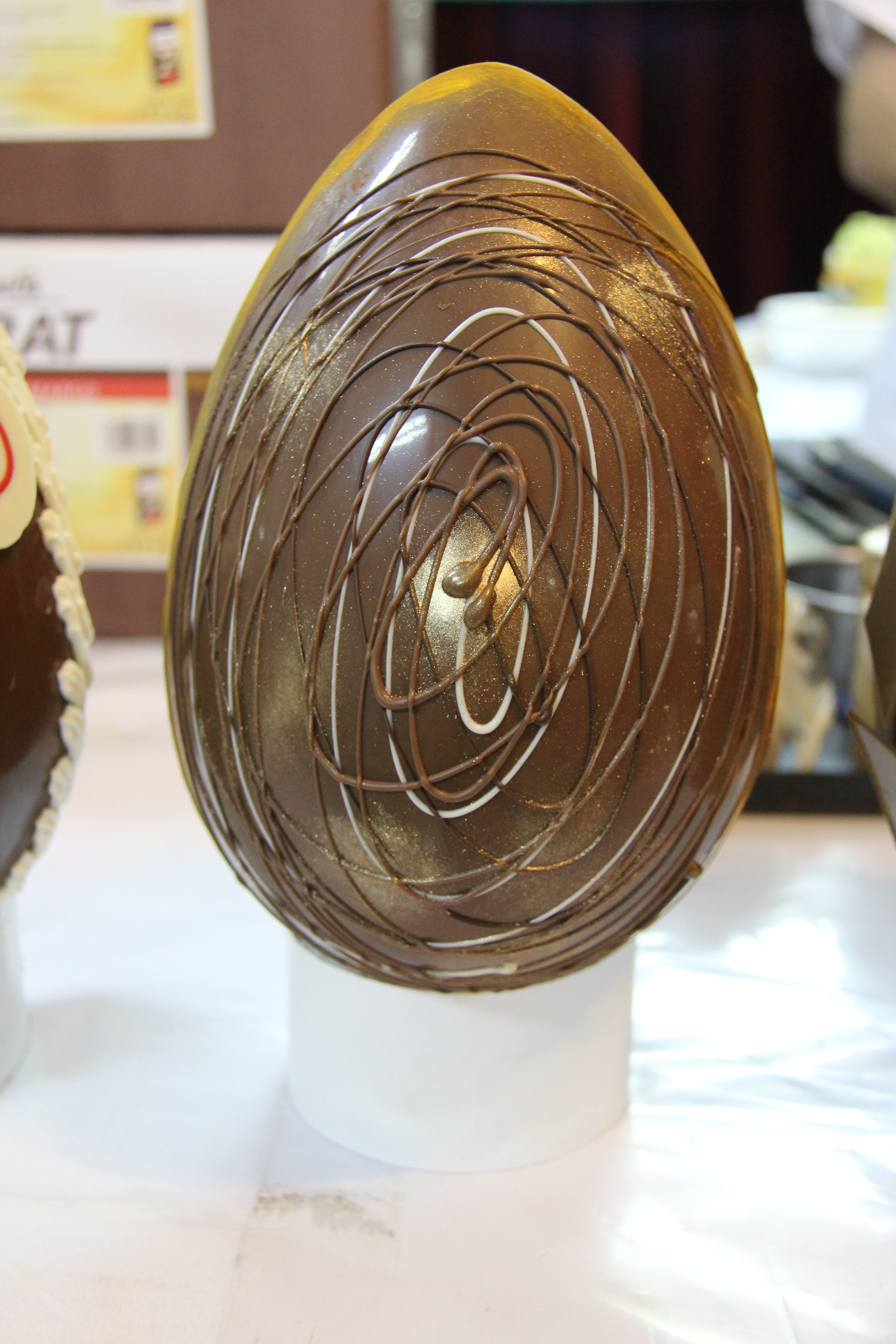 brown wired painted egg decor