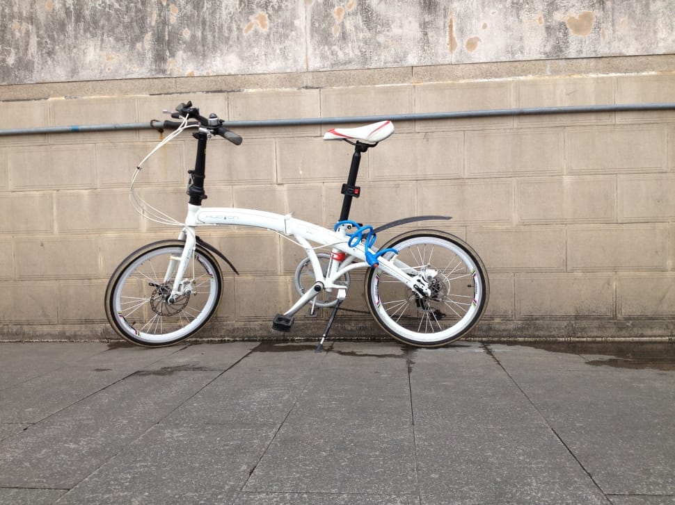 white and black folding bike preview