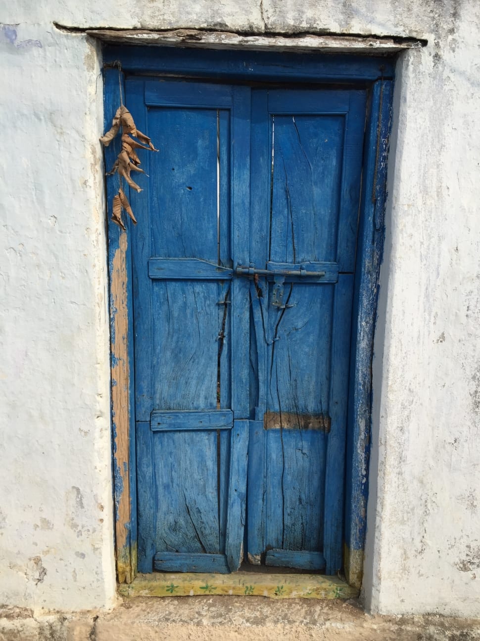 blue wooden door closed preview