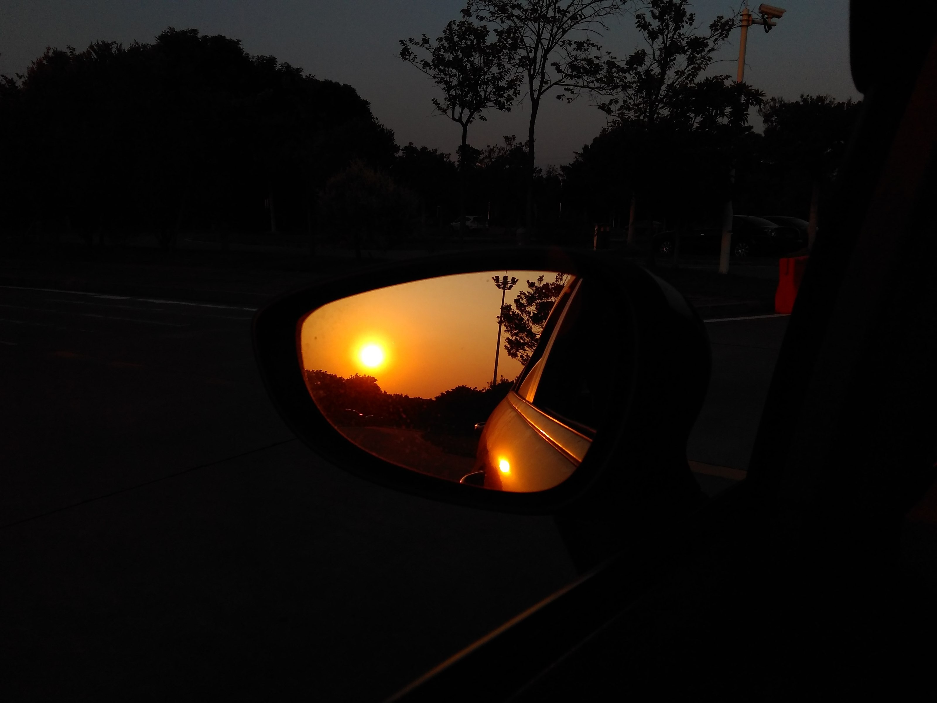 black frame car side mirror