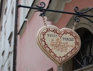 white and red sweet prague heart wooden hanging decor thumbnail