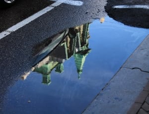 reflection of teal concrete castle thumbnail