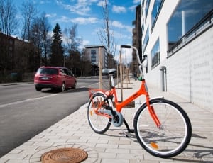orange and black city bike thumbnail