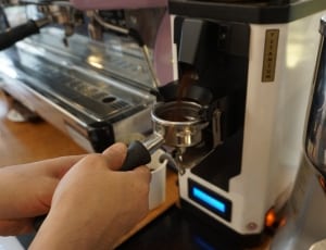 white and black espresso machine thumbnail