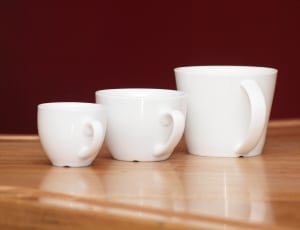 3 white ceramic mugs thumbnail