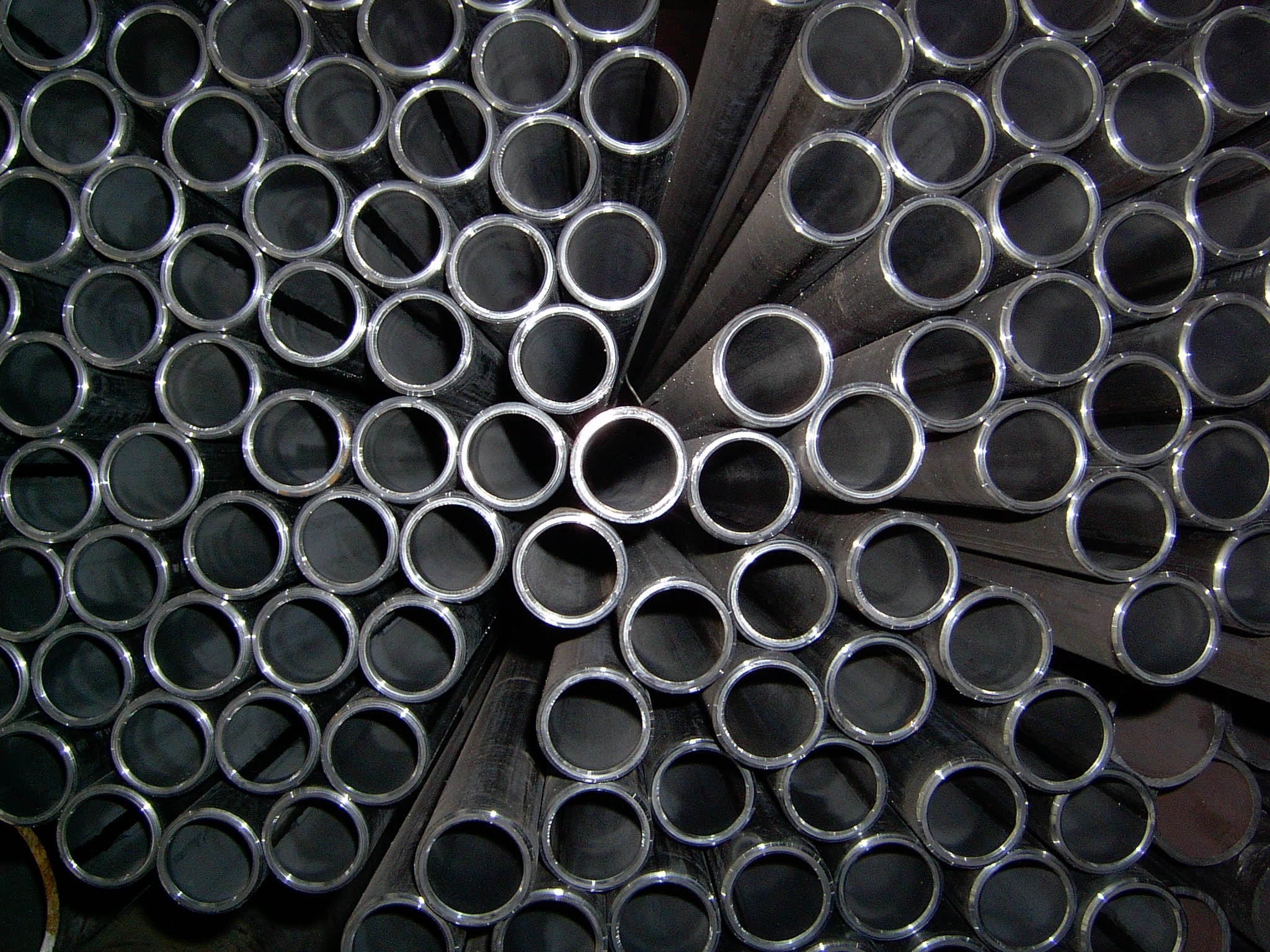 gray metal pipes lot
