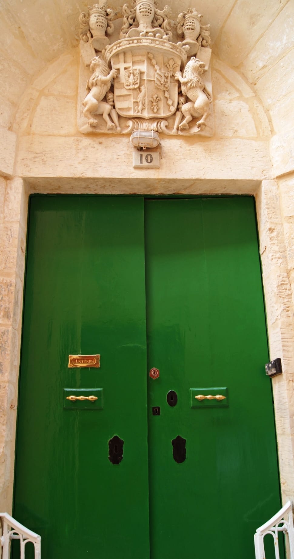 green wooden door preview