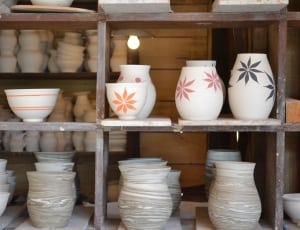 white ceramic vase lot thumbnail