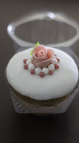 white pink flower printed cupcake thumbnail