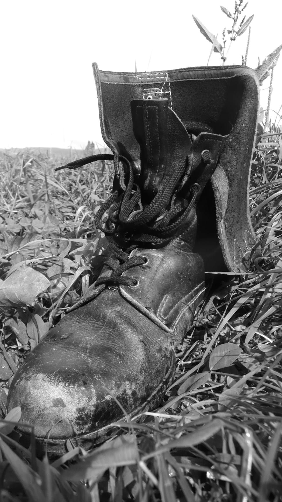 grayscale photography of boot preview