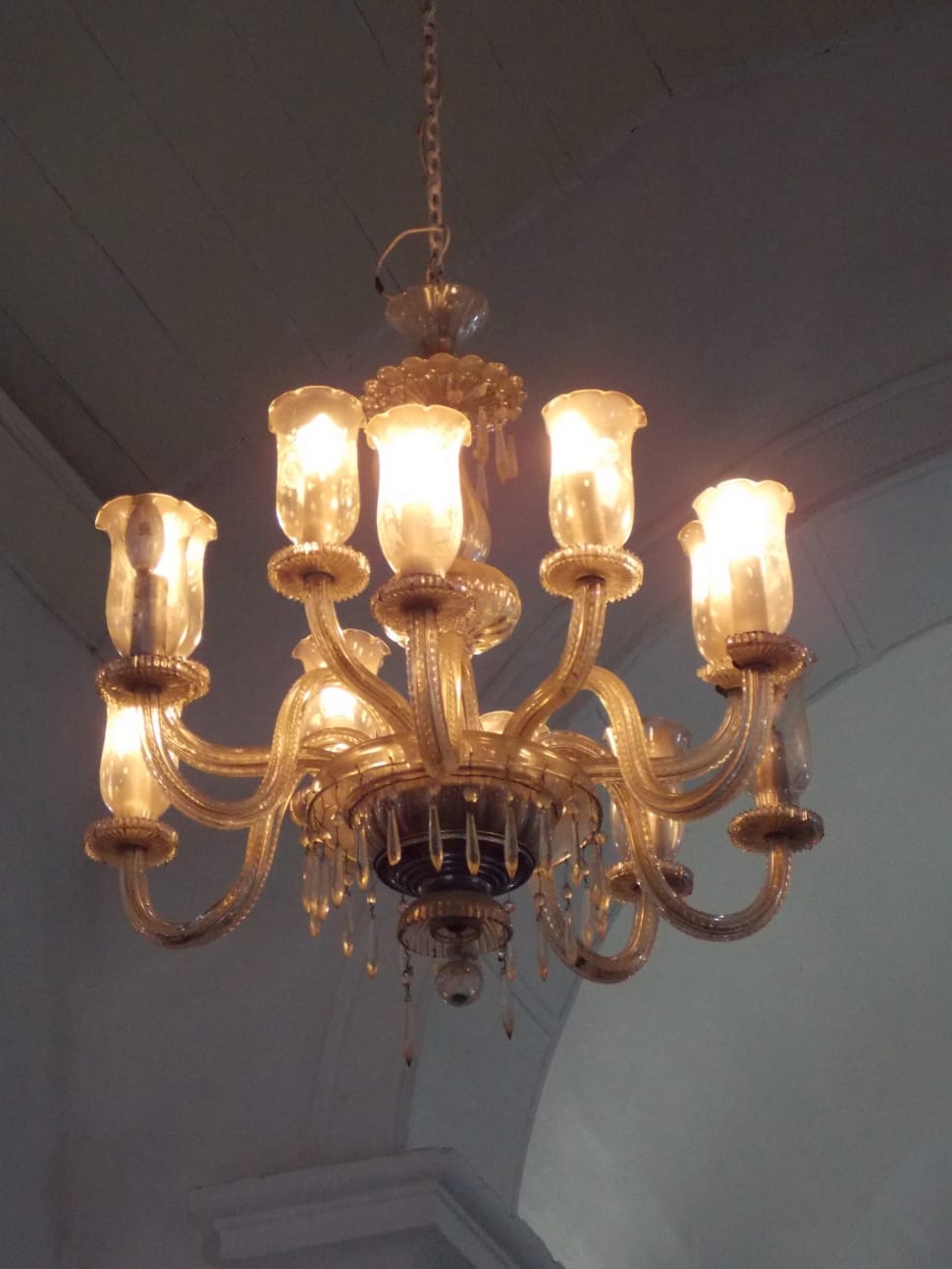 gold clear glass chandelier preview