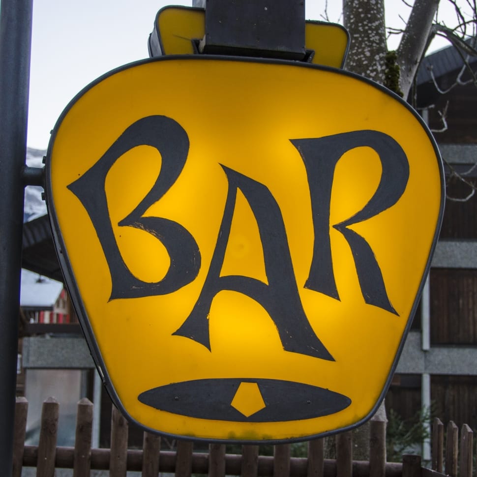 yellow and black bar signage preview