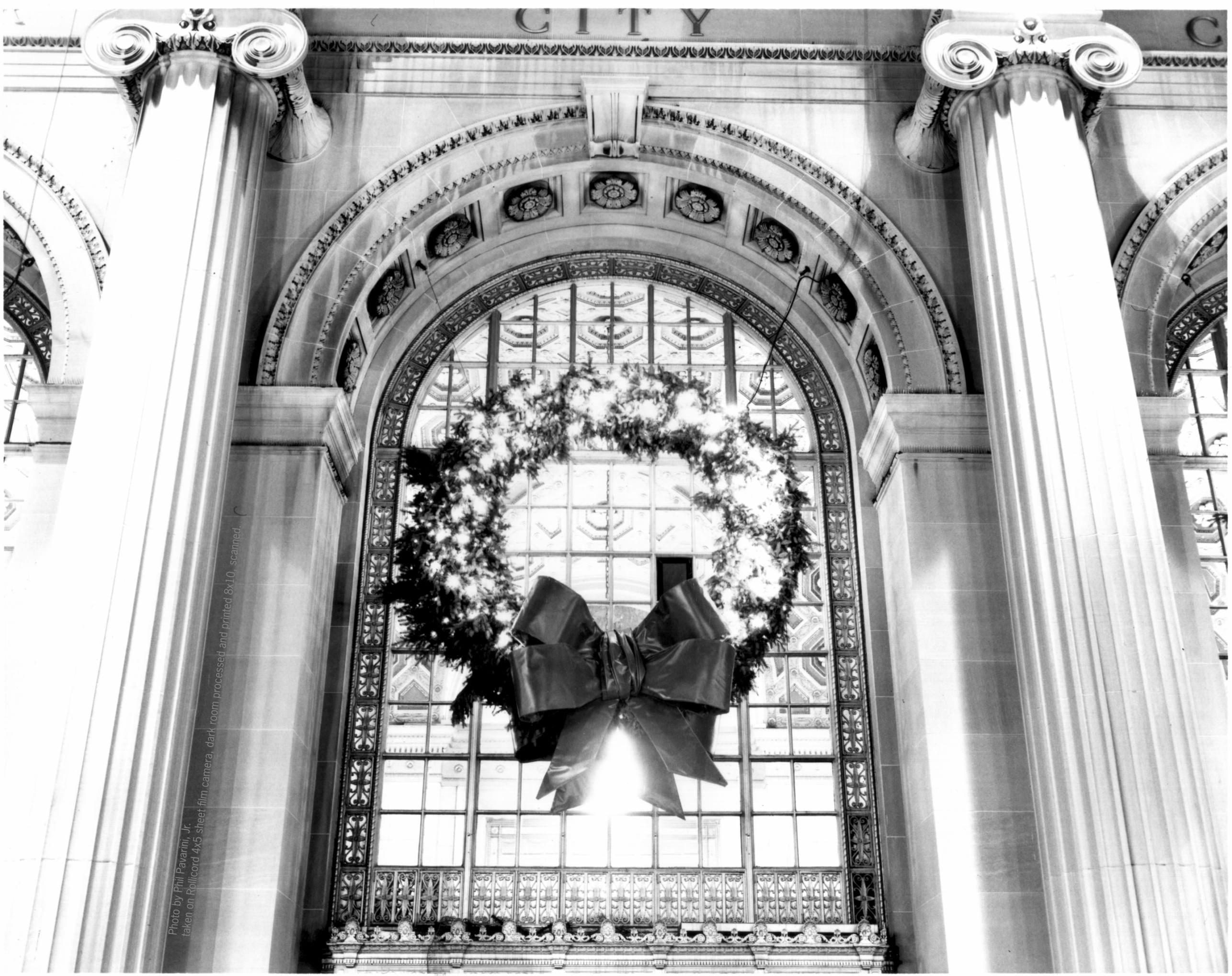 black and white wreath