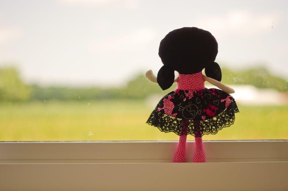 girl in pink and black dress plush toy preview