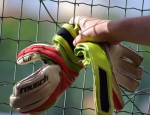 white green and red reusch gloves thumbnail