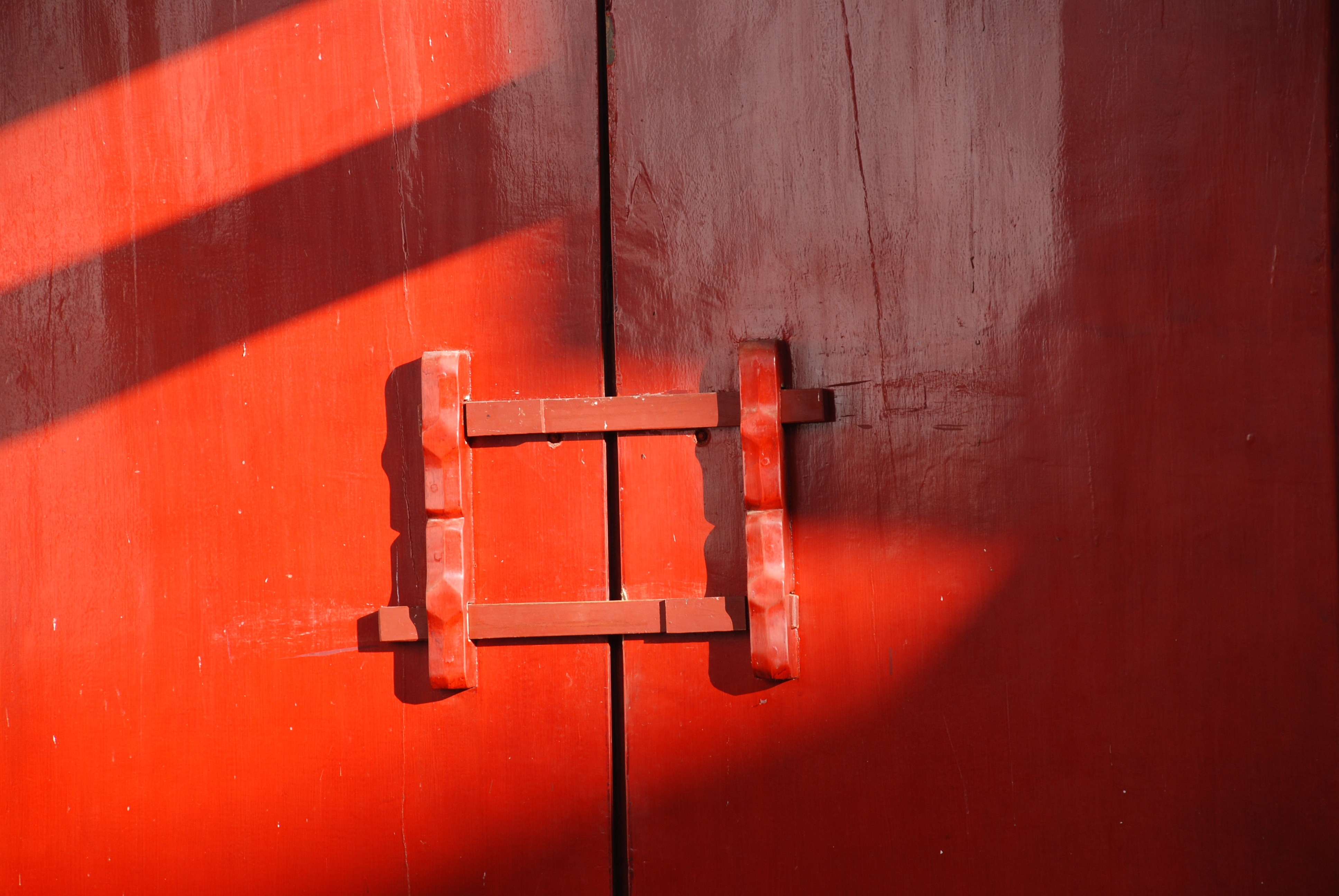 red wooden wardrobe