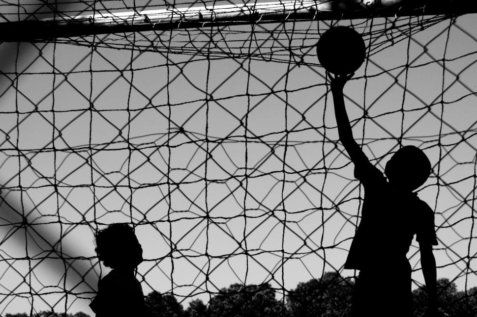 children playing basketball silhouette preview