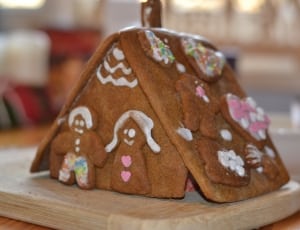 shallow focus photography of gingerbread house cookies thumbnail