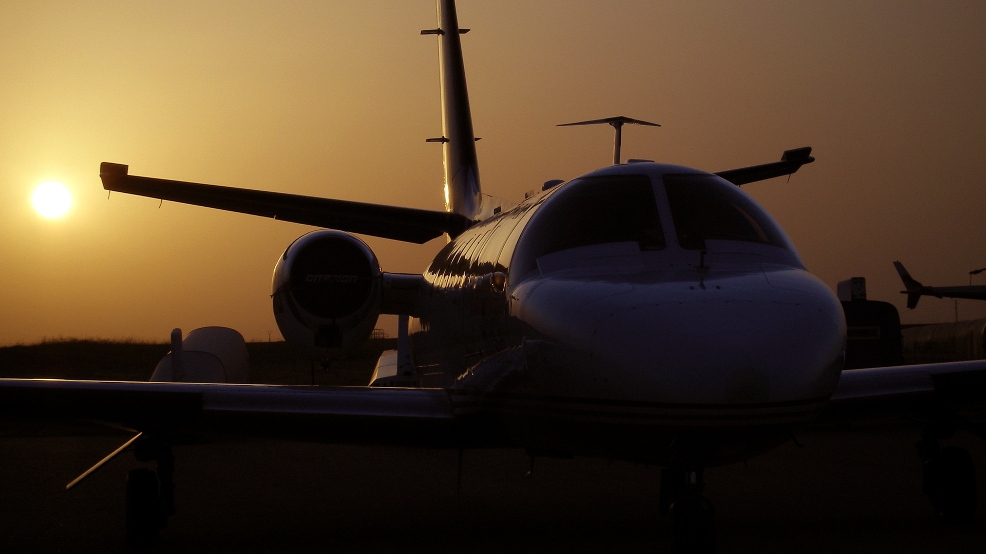 silhouette of plane