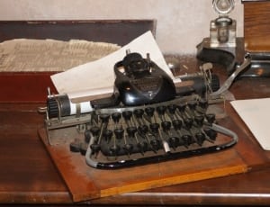black gray and brown typewriter thumbnail