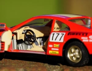 red 177 racing car die cast scale model thumbnail