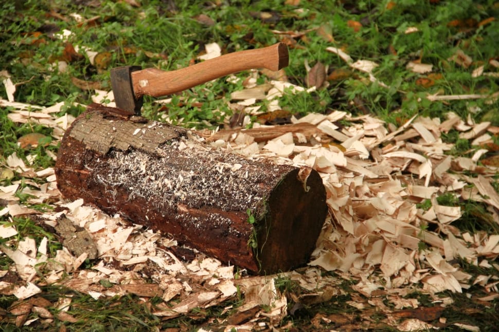 brown wooden handle ax preview