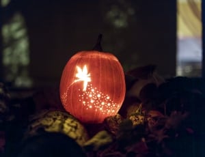 red and white pumpkin lamp thumbnail