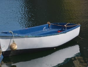 white and blue wooden boat thumbnail