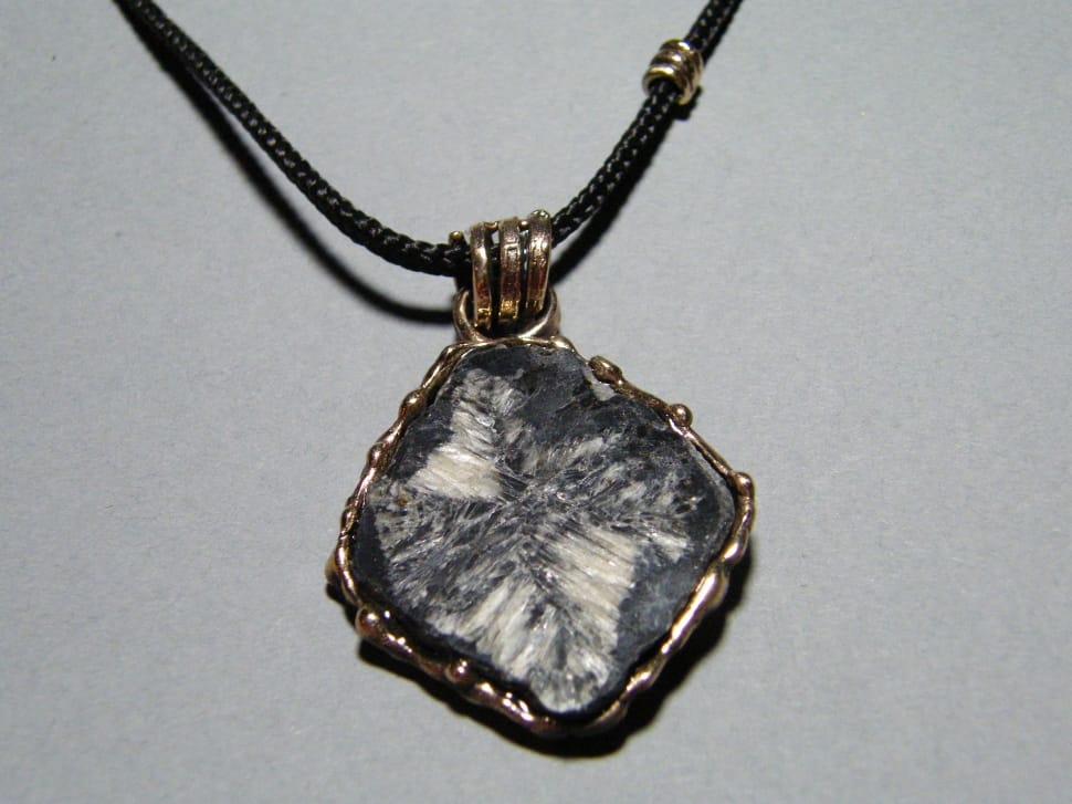 black string square gemstone pendant necklace preview