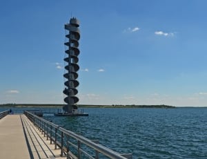 spiral tower dock near ocean thumbnail