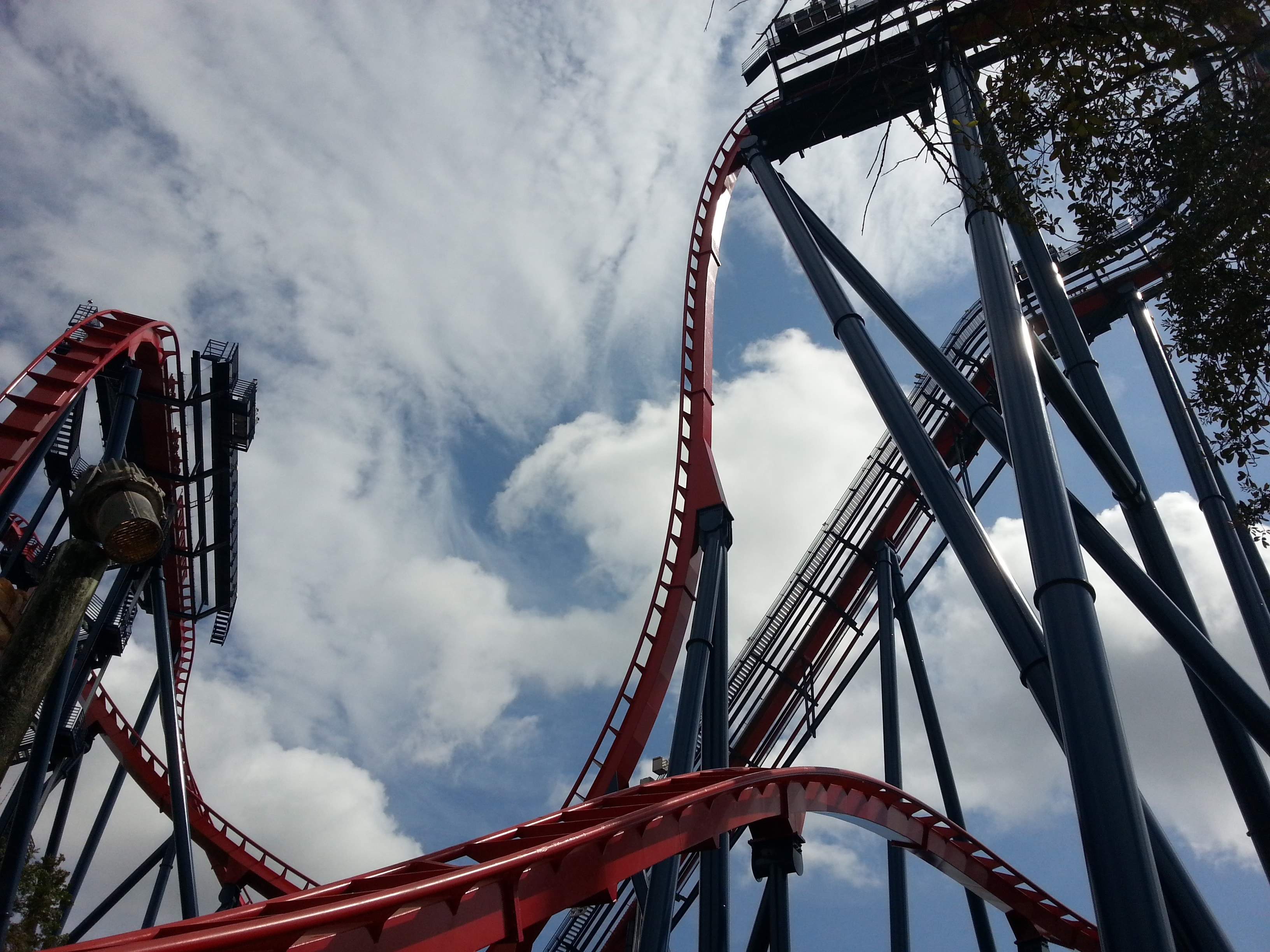 red and black roller coaster track