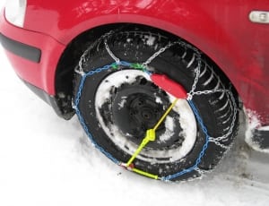 gray and blue snow wheel chain thumbnail