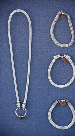 silver snake chain set of 4 thumbnail