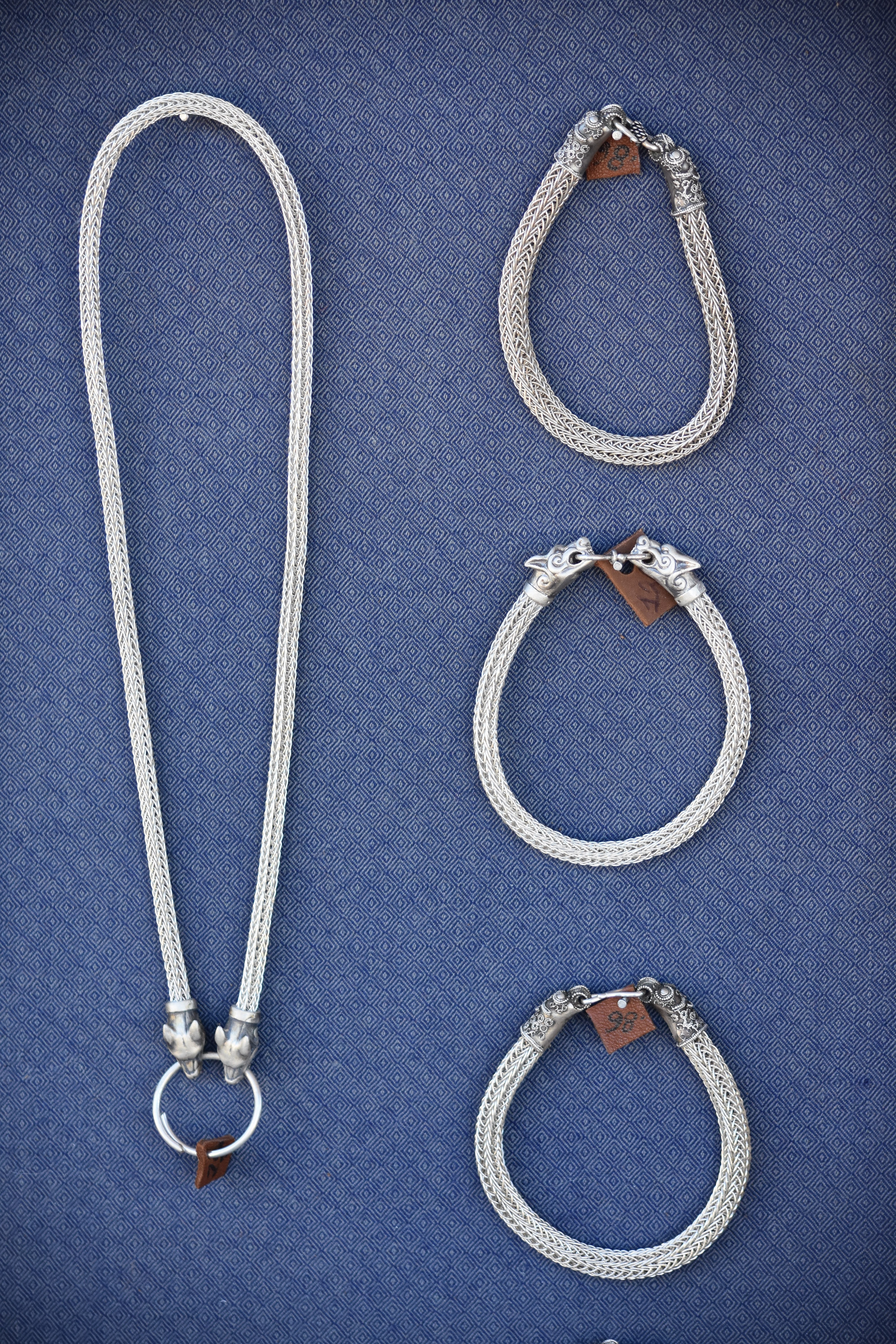 silver snake chain set of 4