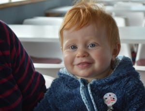 baby's blue and white full zip jacket thumbnail