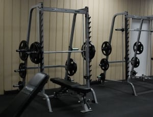 2 gray metal exercise equipments thumbnail