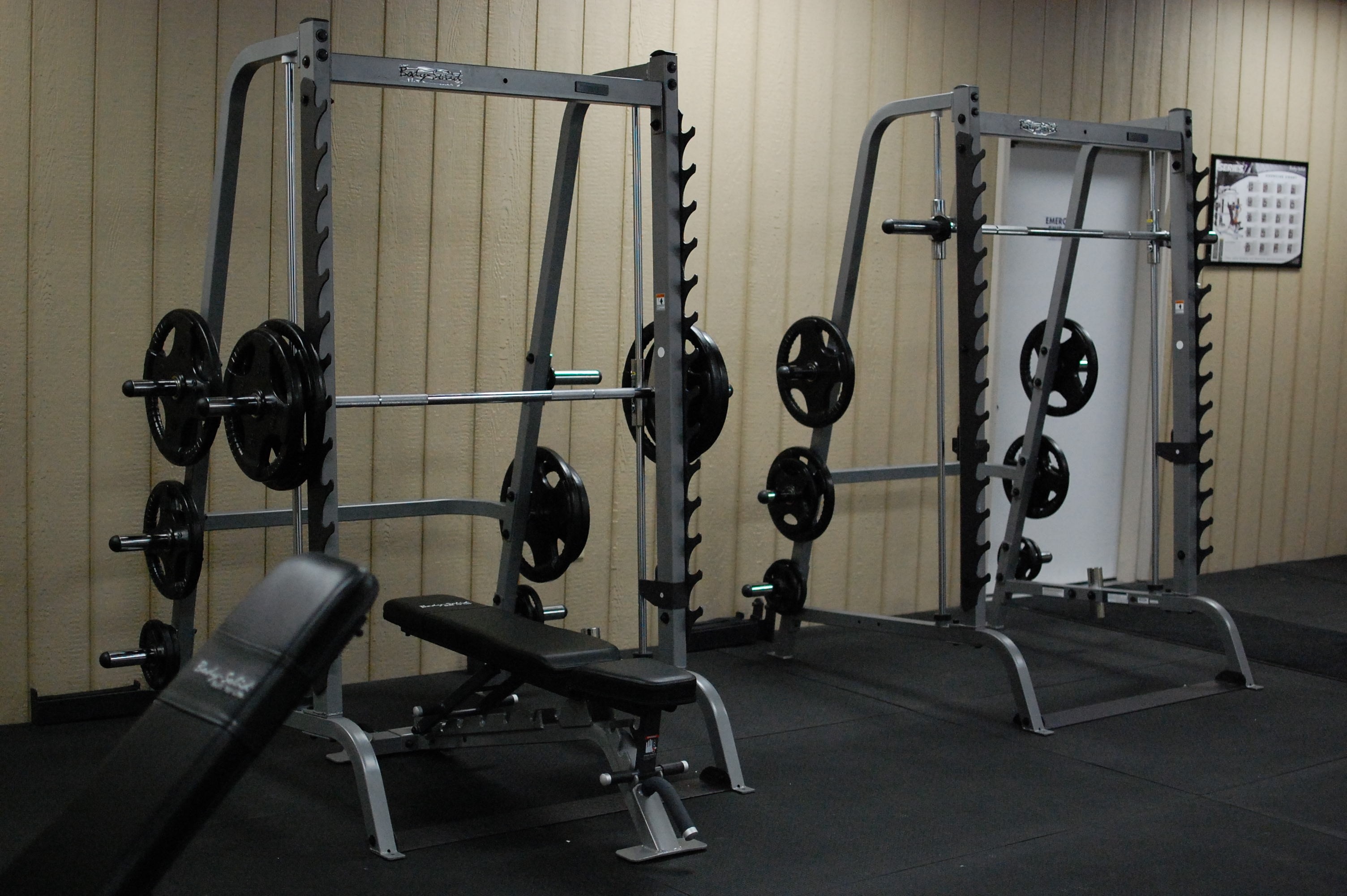 2 gray metal exercise equipments